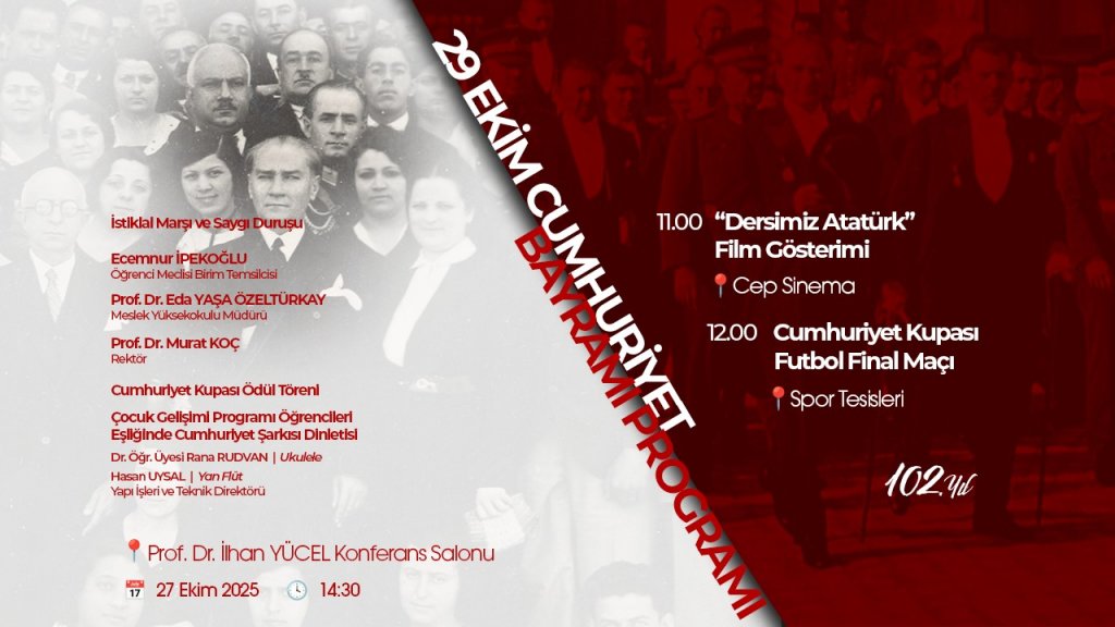 29 EKİM CUMHURİYET BAYRAMI PROGRAMI
