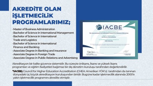 Türkiye’de IACBE Akreditasyonu Alan İlk ve Tek Üniversiteyiz