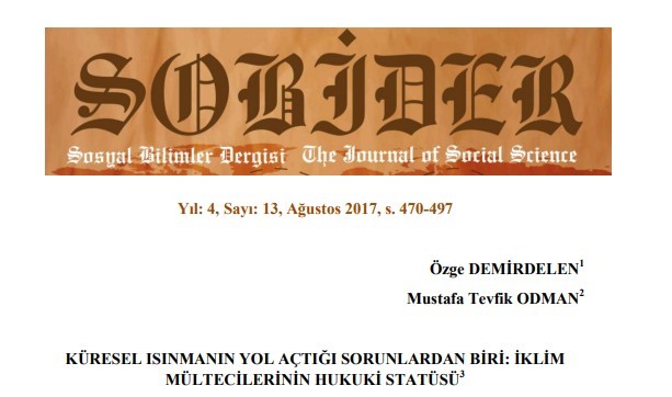 Makale Yayını-Prof. Dr. Tevfik Odman/Araş. Gör. Özge Demirdelen