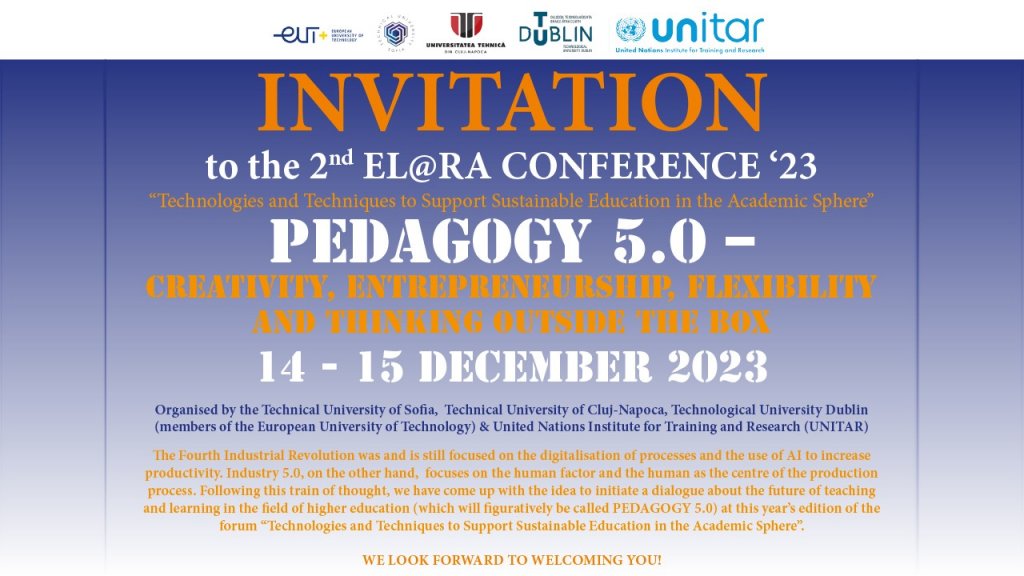 Birleşmiş Milletler Eğitim ve Araştırma Enstitüsü ve Avrupa Teknoloji Üniversiteleri iş birliği ile gerçekleşen EL@RA Konferansına Katılım Sağlandı
