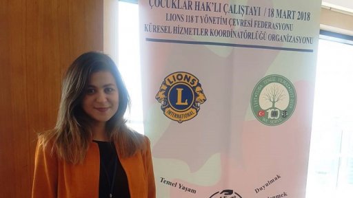 Araştırma Görevlimiz A. Püren Doğanay, Uluslararası Lions 118-T Yönetim Çevresi Federasyonu tarafından 18 Mart 2018 tarihinde düzenlenen "Çocuklar Hak'lı" Çalıştayına katıldı.